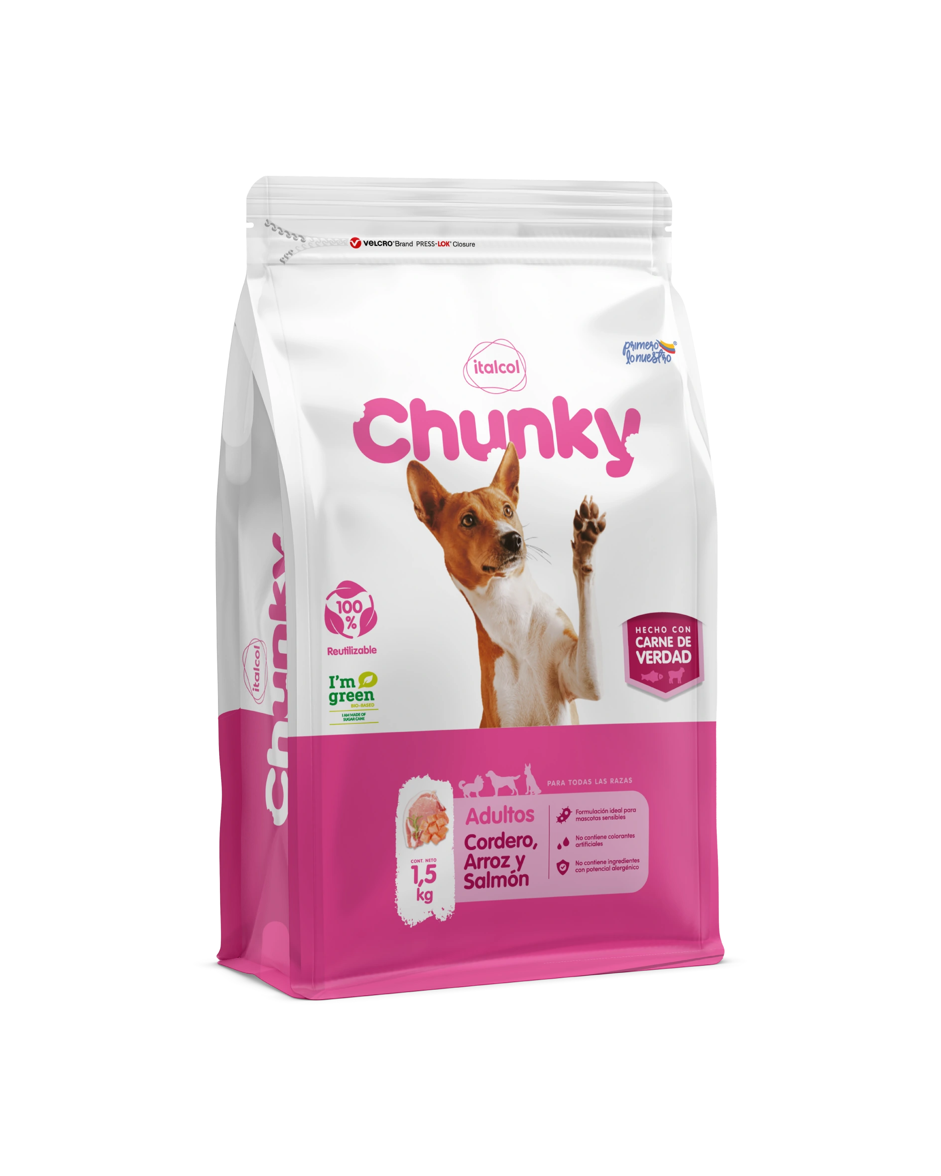 Chunky adulto cordero arroz y salmón